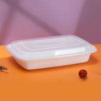 Contenedores Rectangulares Desechables de Plástico PP para Alimentos, Aptos para Microondas, Envases para Llevar