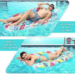 Flotador Inflable para Piscina con Estampado de Hojas Tropicales de PVC, en Forma de Zapatilla - Product Image 2
