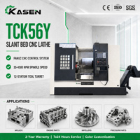 Tour CNC à banc incliné de haute précision TCK56Y, adapté aux lignes de production de pièces métalliques de précision