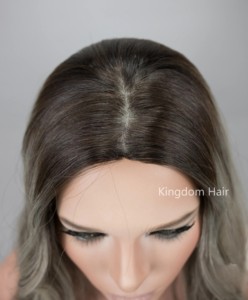 Topper per Capelli Europei Remy di Alta Qualità, Base in Seta 8x8, Chiusura Biondo Cenere 4x4, Completamente Annodato a Mano, Top in Seta per Donne - Product Image 5
