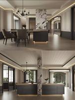 Servicio de Diseño de Interiores para Villas, Renderizado Fotorealista en 3D, Visualización Arquitectónica, Proyecto Integral para el Hogar, Sala de Estar y Comedor