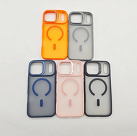 GSCASE Housse de téléphone givrée avec support de caméra Couverture de téléphone de charge magnétique pour Iphne 17 16 15 14 Pro Max