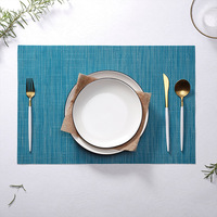 Set de table en PVC souple antidérapant résistant à la chaleur, réutilisable, motif bambou, style nordique pour salle à manger d'hôtel et usage domestique