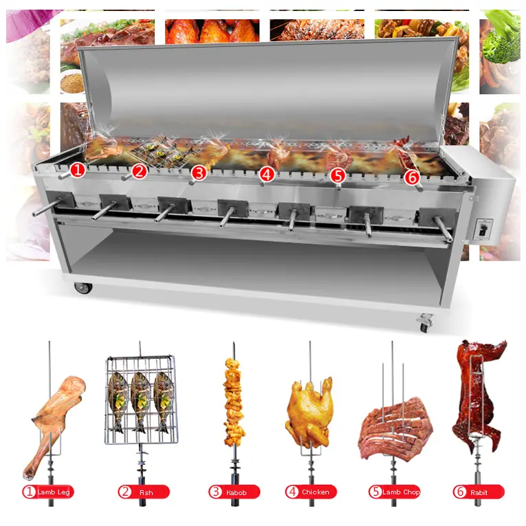 Barbecue rotatif automatique grill machine barbecue au charbon de bois