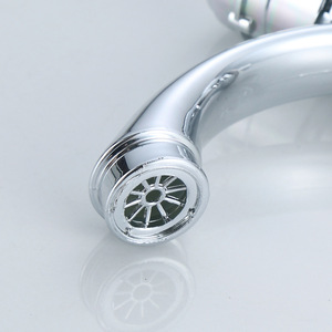 Robinet de lavabo monocommande chromé à poser sur comptoir, à trou unique, avec cartouche en plastique - Product Image 2