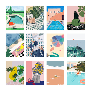 Commercio all'ingrosso personalizzato sole fai da te pittura ad olio con i numeri pittura paesaggio adulti sud-est asiatico dipinto a mano pianta immagine parete decorazioni per la casa - Product Image 2