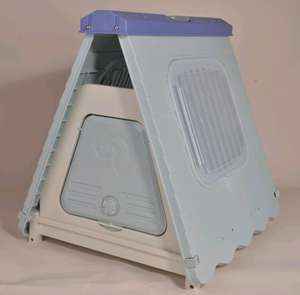 Perrera plegable de plástico para perros, casa para mascotas con forma de tienda para interior y exterior - Product Image 6