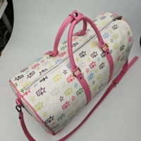 Bolsa de Viaje de PU con Estampado de Letras y Estrellas Personalizada, MOQ Bajo, Patrón OEM
