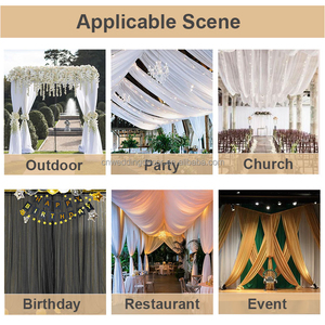 Beautiful Three Layers Valance Swags White Background <strong>Drapes</strong> for Wedding