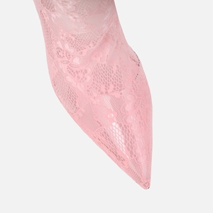 Nuovo Stile 2025 Stivaletti da Donna con Tacco <span class=keywords><strong>a</strong></span> Spillo in Pizzo, Punta Affusolata, Motivo Floreale in Pizzo, Tacchi Alti, <span class=keywords><strong>Sandali</strong></span> Bootie - Product Image 3