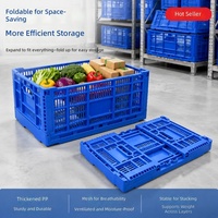 Caisse en plastique pliable empilable pour le stockage des fruits et légumes, durable, ventilée, en maille, pliable