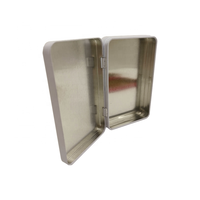 Petites boîtes en fer blanc à charnière, blanc, rectangle pour gomme à mâcher, de qualité alimentaire, mini boîte en fer blanc avec couvercle rabattable