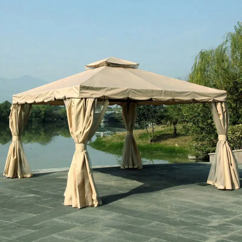 2023 jardin tout temps, pavillon de gazebo de cour de BBQ de loisirs avec la moustiquaire moderne de patio parasol pergolas en aluminium de luxe/