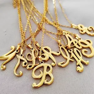MECYLIFE - Collar con Iniciales de Acero Inoxidable, Joyería <span class=keywords><strong>Antigua</strong></span> Única, Collar con Letras en 3D, Estilo Vintage, Joyería Minimalista para Mujer - Product Image 1