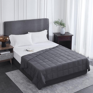 <span class=keywords><strong>Couverture</strong></span> <span class=keywords><strong>lestée</strong></span> pour adultes - Gris foncé 15lbs Taille double pleine grandeur <span class=keywords><strong>Couverture</strong></span> lourde rafraîchissante, respirante en microfibre avec des billes de verre - Product Image 4