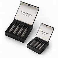 Élégant coffret d'échantillons de parfum avec doublure en velours pour emballage cadeau de parfum Oud, boîte rigide à couvercle rabattable