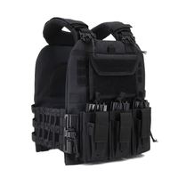 Gilet tactique de combat à dégagement rapide, porte-plaques, compatible Molle, pour équipement divers