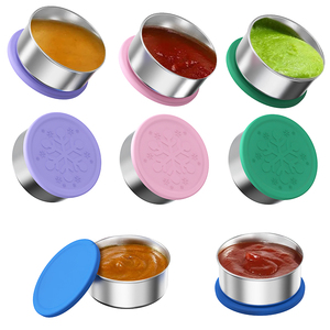 Aohea Stackable Mini thực phẩm lưu trữ Leak-proof kim loại thép không gỉ gia vị <span class=keywords><strong>container</strong></span> lọ với Silicone có nắp đậy - Product Image 3