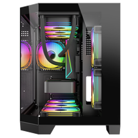 Mini tour en acier de 0,5 mm, 3 pièces, boîtier de jeu en verre, prend en charge le refroidisseur liquide 360, panneau LCD