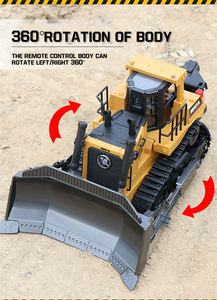 HOSHI <span class=keywords><strong>HUINA</strong></span> <span class=keywords><strong>1569</strong></span> Bulldozer lourd en alliage 1:16, camion RC 9 canaux 2,4 GHz, véhicule d'ingénierie, bulldozer lourd avec corps en alliage - Product Image 2