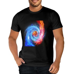Camiseta Formal <span class=keywords><strong>de</strong></span> Manga Corta, 100% Algodón Tejido, 180 Gramos, Negra, con Estampado Digital, Patrones Personalizables en Ambos Lados, para Parejas - Product Image 1