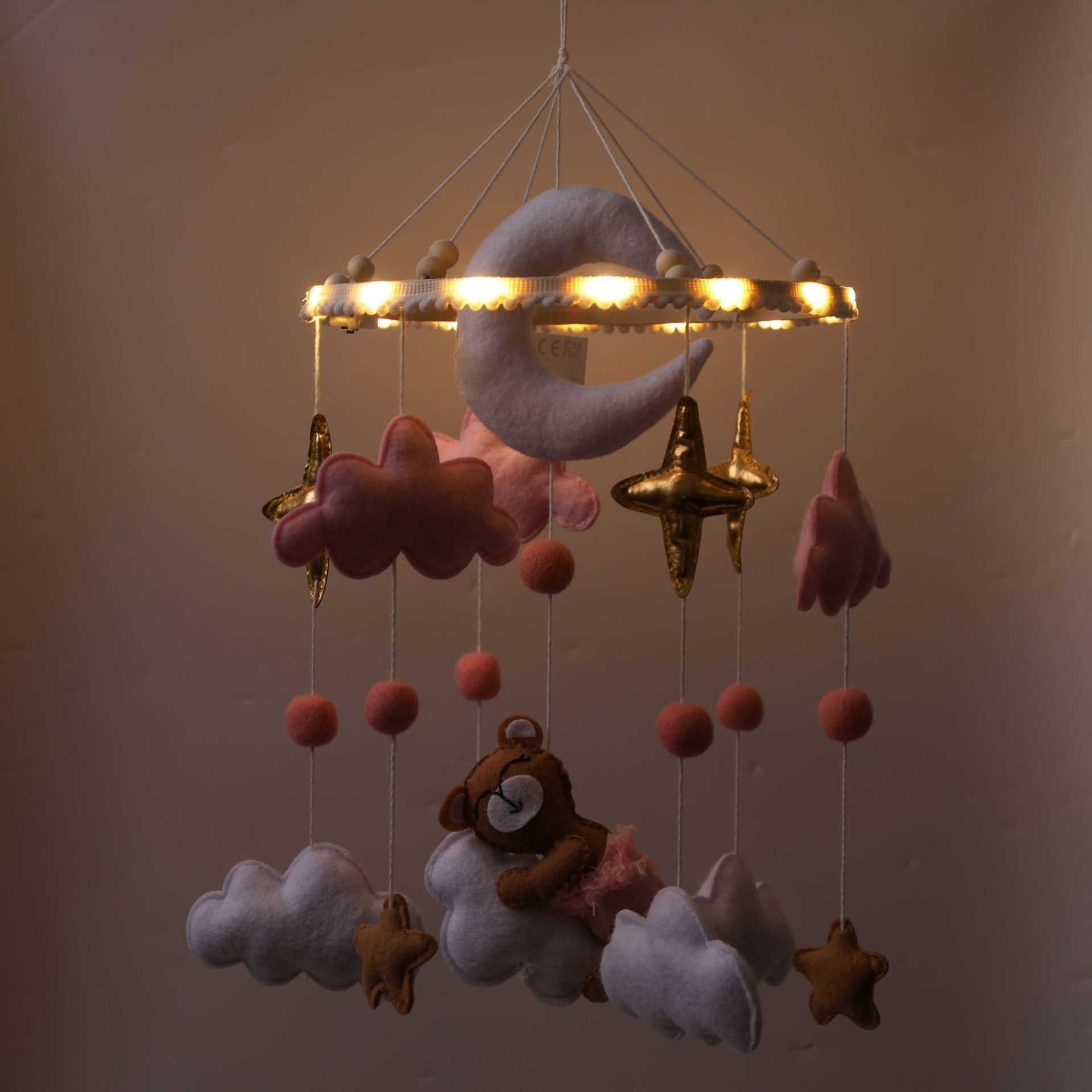 Orso lunare stella Venere rosa con luci