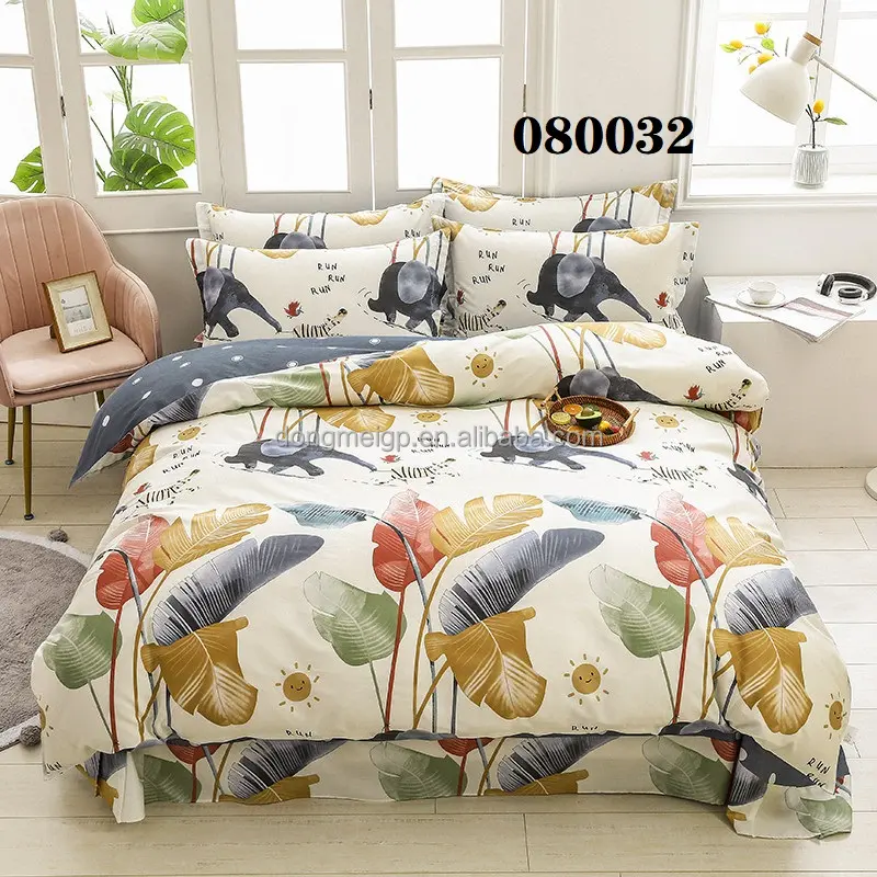 Nantong Tekstil Rumah 100% Katun Selimut Penutup Rumah 4 Buah Sprei Set Seprai Selimut Kualitas Set