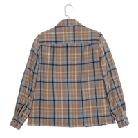 Chemise décontractée pour femme en flanelle mélangée polyester/laine brossée, écologique, douce pour la peau, col cubain, classique, pour le quotidien, printemps