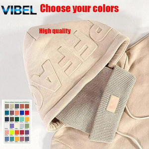 Felpe con Cappuccio Personalizzate in Cotone 3D Goffrato per <span class=keywords><strong>Uomo</strong></span>, Produzione di Abbigliamento Streetwear <span class=keywords><strong>Oversize</strong></span> con Spalle Scese - Product Image 2