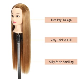 Cabeza de Maniquí Masculina para Entrenamiento, de Seda Resistente al Calor, para Práctica de Peluquería, Corte de Cabello, Enseñanza, Color Marrón Dorado, Puede Permanecer y Teñirse - Product Image 3
