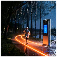 Système d'éclairage dynamique intelligent pour parcs et pistes de course nocturnes, avec contrôle par application IA et suivi de la lumière, éclairage d'ambiance et capteur de course nocturne