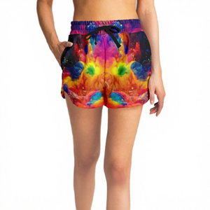 Women's High Drawstring Breathable Quick Dry Sublimation Sportswear <b>Shorts</b> Regular Fit Casual Gym Wear Wholesale 100% Polyester - Product Image 4