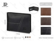 Portafoglio da uomo in vera pelle da 7 pollici con chiusura pieghevole sottile, confezione regalo - Product Image 1