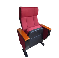 Chaise d'auditorium compacte JY-618 avec tablette d'écriture pliable et structure métallique pour amphithéâtre, école et salle de conférence
