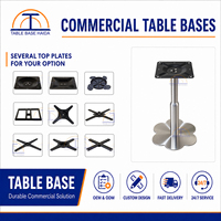 Pied de table décoratif en acier inoxydable brossé au design moderne pour restaurant