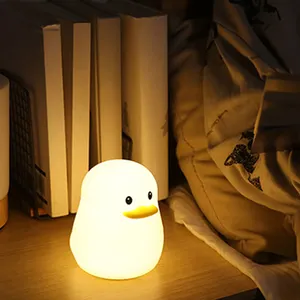 Sıcak satmak Modern dokunmatik gece lambası yatak odası hayvan ördek otomatik ışık kapalı fonksiyonu ile ördek gece lambası