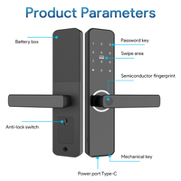 Serrure de porte intelligente à empreintes digitales, étanche, extérieure, Locstar TTlock Tuya, électronique, numérique, à verrouillage automatique, sans clé