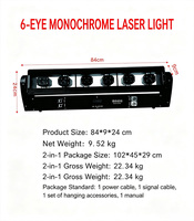 Projecteur laser à 6 têtes mobiles, faisceau rouge 3000mW, scanner de lignes DJ, contrôle DMX512, Pan/Tilt 120/270, pour parcs à thème, indice de protection IP33