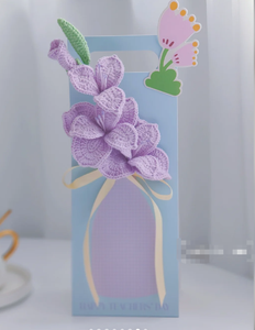 Ramo de Flores de Ganchillo Hecho a Mano, Ramo de Flores de Clavel de Ganchillo, Tarjeta con Ramo de Flores Rojas, para Suministros de Ramos del Día de la Madre - Product Image 2