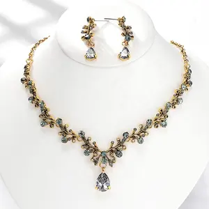 Bling Crystal Wedding Jewelry Sets for Bride necklace,earings