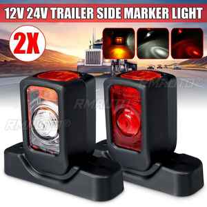 Feux de position latéraux LED 12/24V pour camion, triple clignotant ambre, blanc, rouge pour remorque, camion, camping-car, bus - Product Image 1