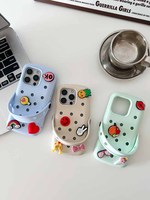 Coques de téléphone portable 3D DIY tendance pour iPhone 11-17 Pro Max, dessins animés amusants, silicone souple, découpes, breloques compatibles