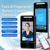 Terminal de contrôle d'accès et de pointage des heures avec reconnaissance faciale IP65, options carte IC, mot de passe, empreinte digitale, WiFi et 4G
