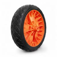 Roue pivotante robuste de 8 pouces, en plastique industriel, caoutchouc PP, orange, 7 rayons, pour chariot, directement de l'usine