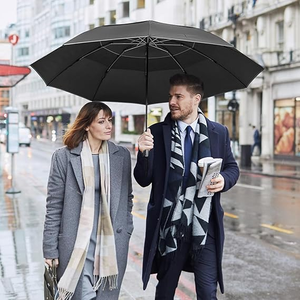 Parapluie pagode Ovida pour femmes, protection UV, parapluie vintage noir et blanc avec long manche, cadeaux de mariage pour femmes - Product Image 3