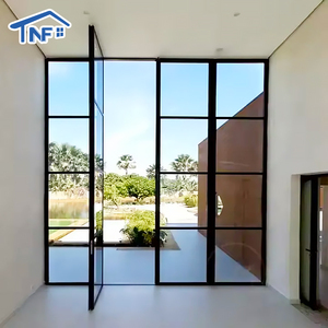 Pintu Patio Kaca Modern Pintu Luar Ruangan Pintu Eksterior Bingkai Pintu Prancis Ganda - Product Image 1