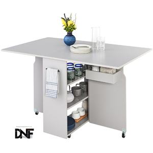 Meilleur choix de produits : <span class=keywords><strong>Table</strong></span> à manger pliante moderne pour hôtel, multifonctionnelle, gain de place, pliable, <span class=keywords><strong>avec</strong></span> extension à rabat, bureau <span class=keywords><strong>avec</strong></span> roulettes 3 - Product Image 1