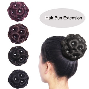 Chignon synthétique en queue de cheval, extension de cheveux en queue de cheval, postiche pour femmes, chignon en forme de beignet - Product Image 2