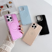 Nouvelle coque de téléphone magnétique antichoc 3 en 1 ondulée 360 Funda pour IPhone 16E 16 Pro Max 15 14 13 2025 coque de téléphone portable de luxe