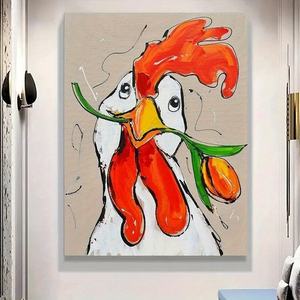 <span class=keywords><strong>Peinture</strong></span> décorative sans cadre de <span class=keywords><strong>coq</strong></span> fantaisiste de marque Diytree pour la décoration de la cuisine, de la maison et du restaurant - Product Image 1